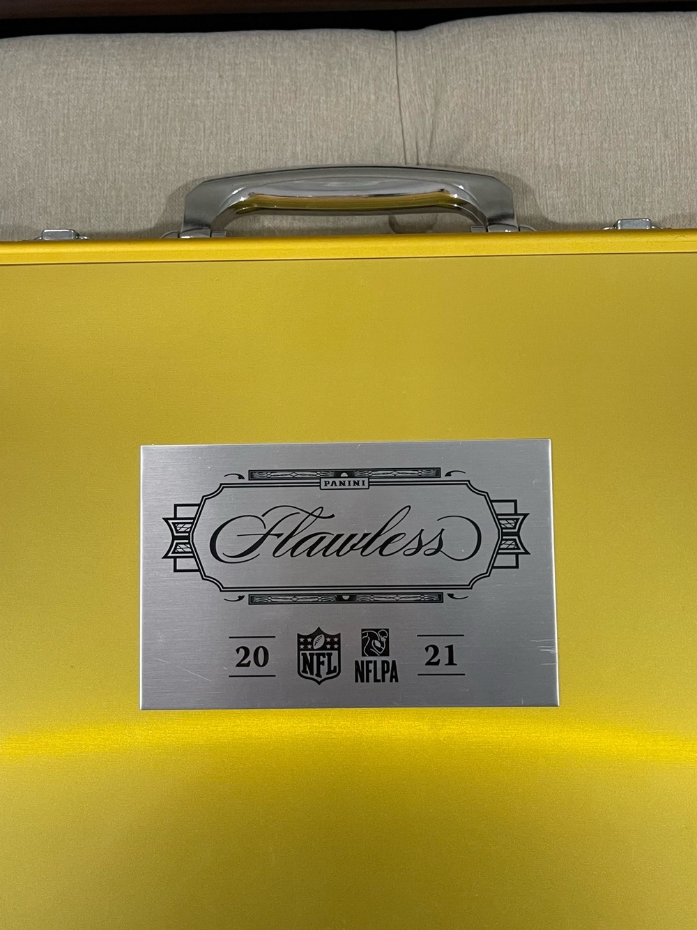 2021 Panini Flawless NFL Gold Metal Briefcase Empty w/ Key - Excellent Condition